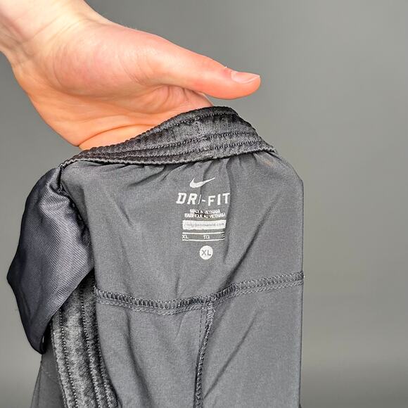 Vintage Nike Track Pants Dark Polyester Sweatpants Black Baggy Wide Leg Y2K - Picture 4 of 4